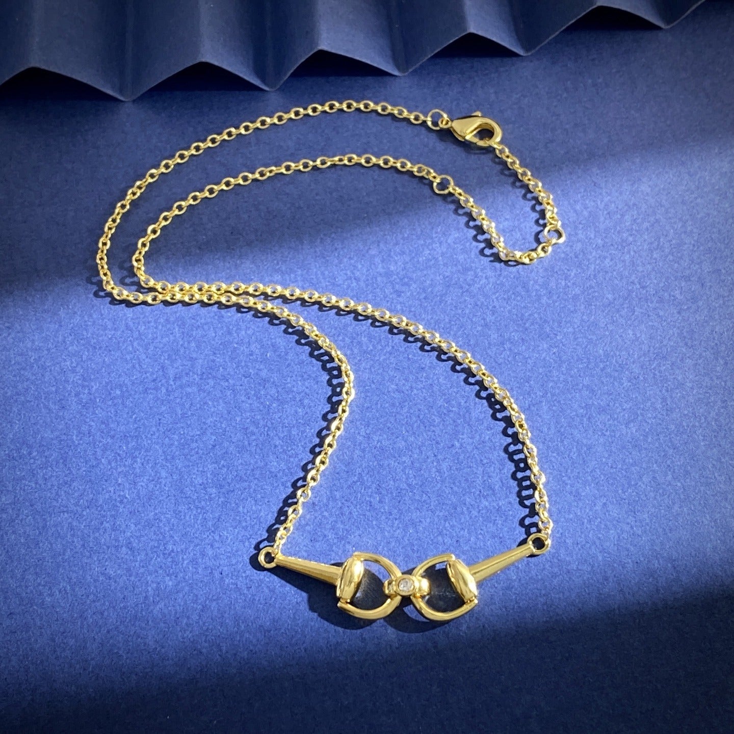 Gucci Silver Brass Horsebit Necklace