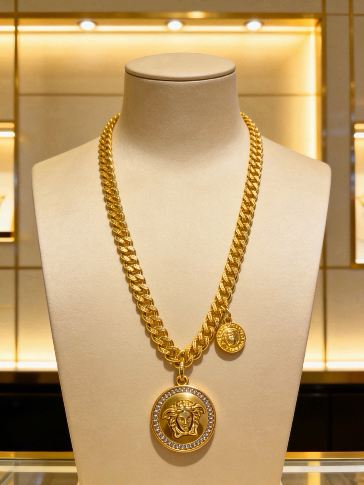 Versace Sterling Silver Chain Necklace