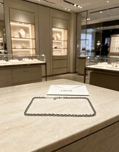 Dior Sterling Silver Chain Necklace