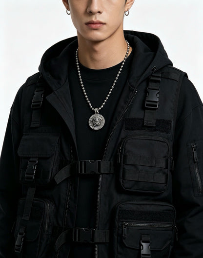 Versace Sterling Silver Chain Necklace