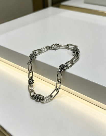 Chrome Hearts Sterling Silver Cross Bracelet