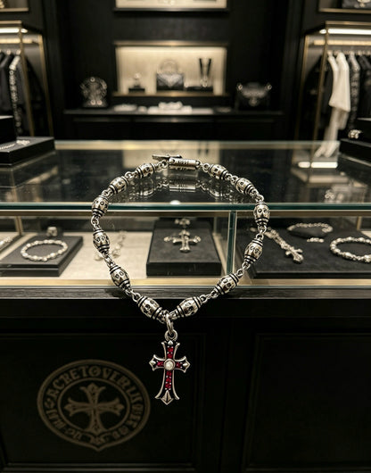 Chrome Hearts Sterling Silver Cross Bracelet
