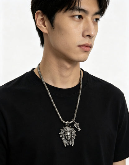 Chrome Hearts Sterling Silver Cross Necklace