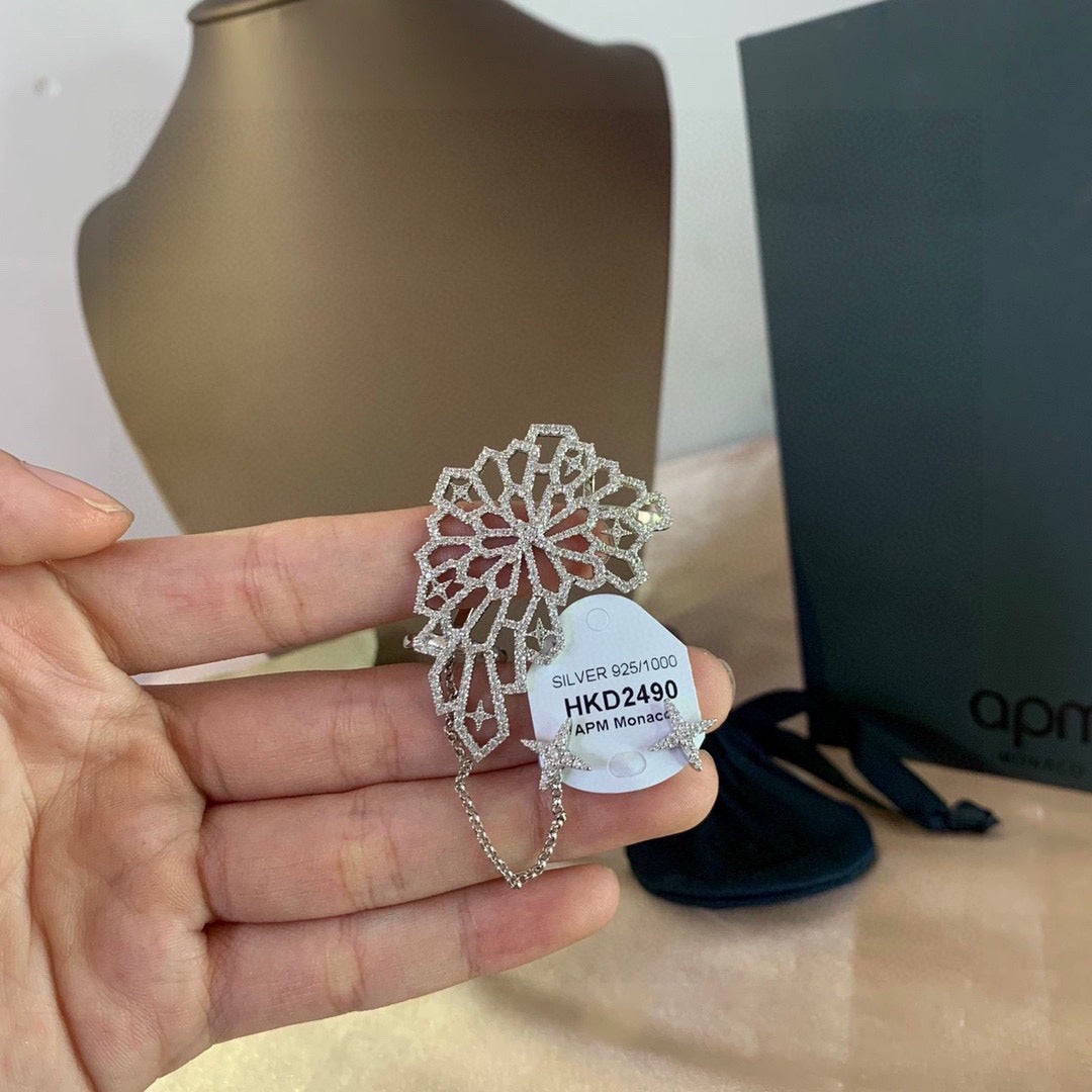 APM Monaco White Openwork Earrings