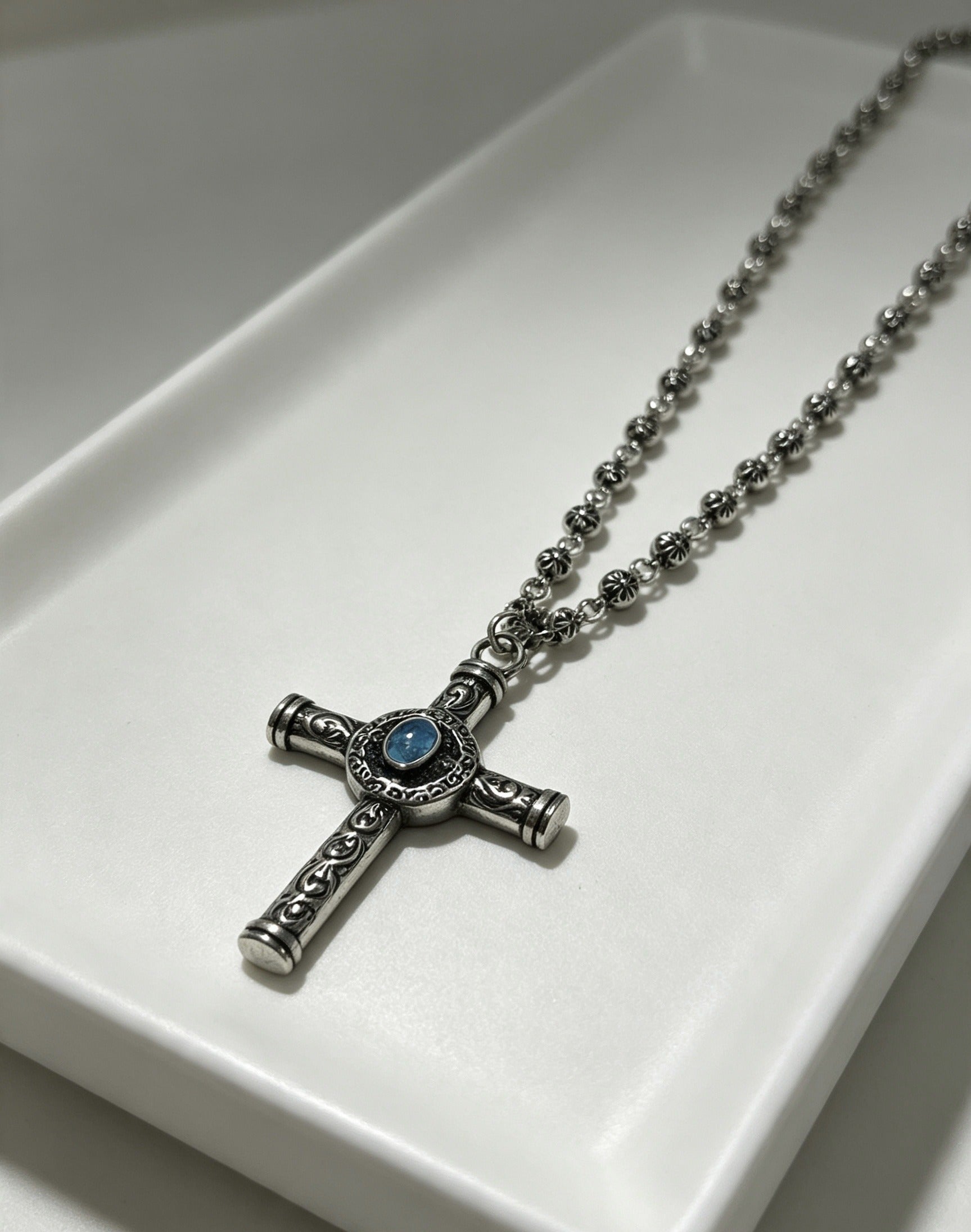 Chrome Hearts Sterling Silver Cross Necklace