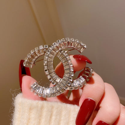 Chanel Brass Rectangular Brooch