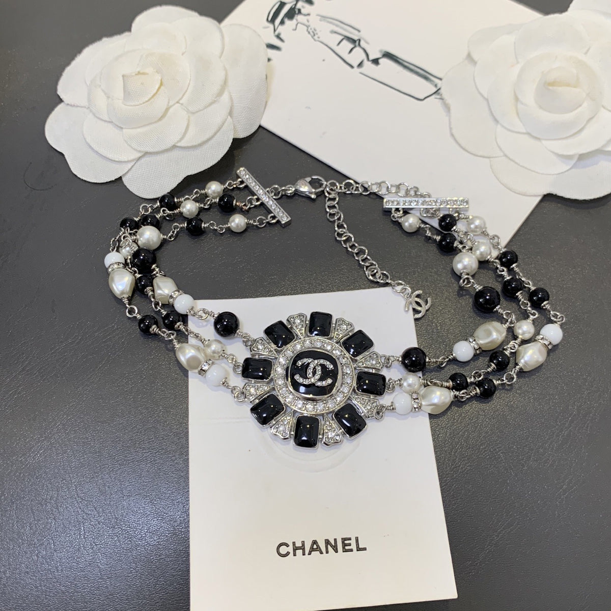 Chanel Black Pearl Necklace