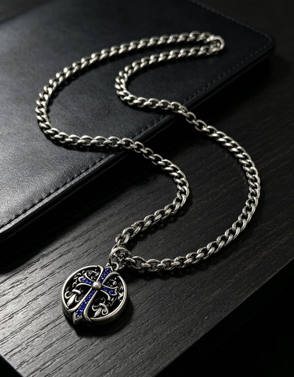 Chrome Hearts Sterling Silver Cross Necklace