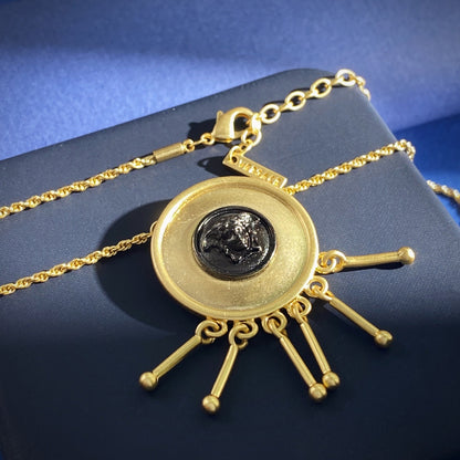 Versace Black Brass Vintage-Finish Necklace