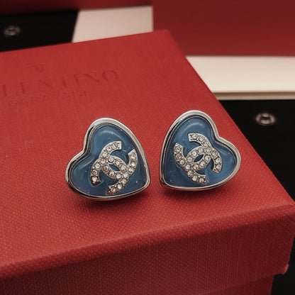 Chanel Brass Heart Earrings