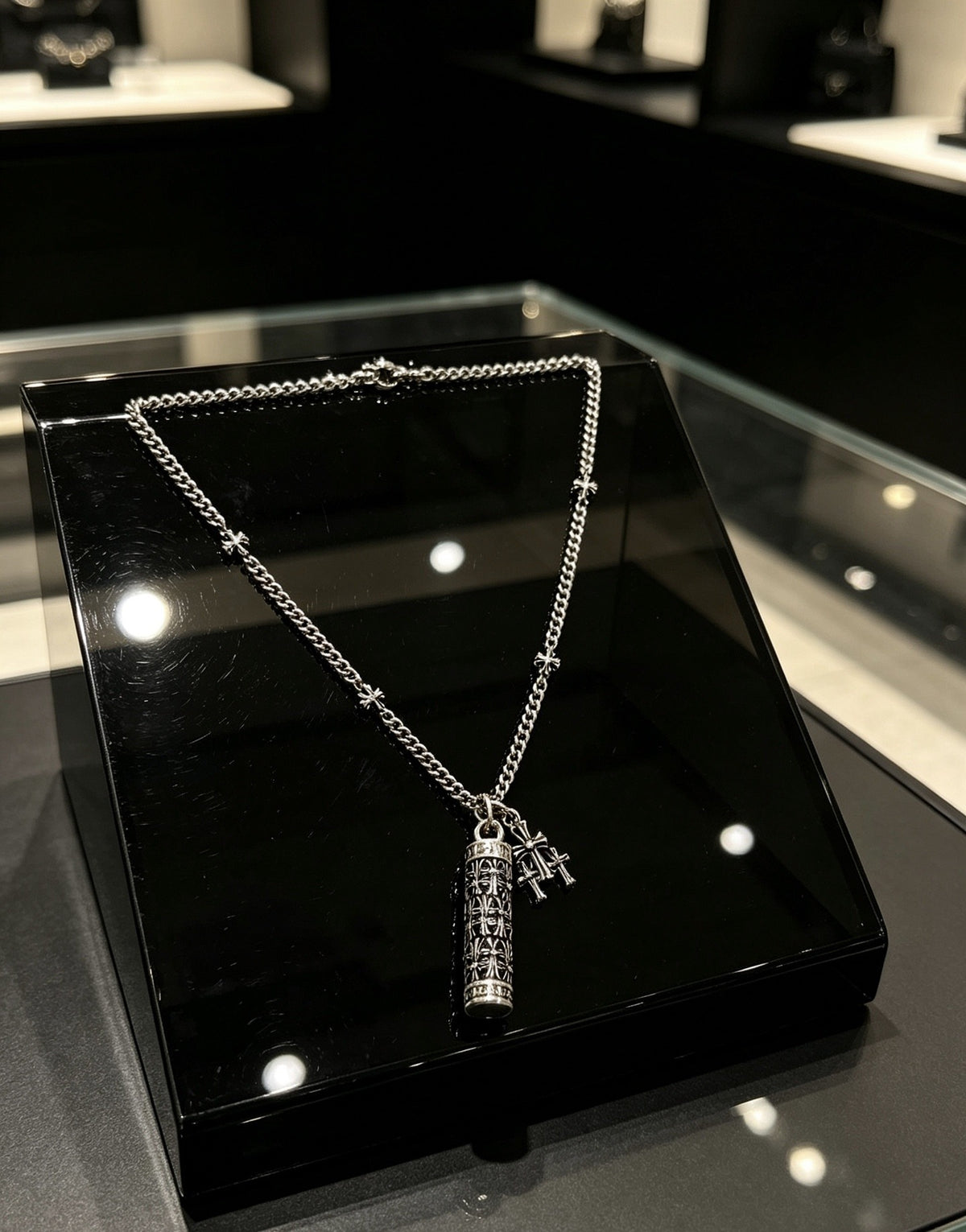 Chrome Hearts Sterling Silver Cross Necklace
