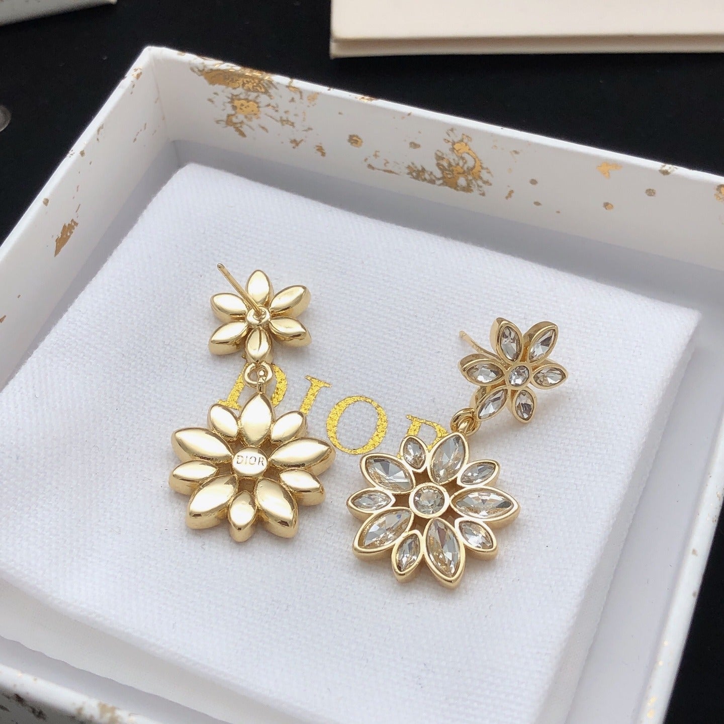Dior Brass Floral Earrings