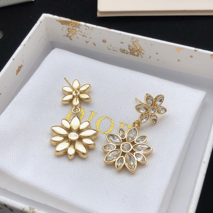 Dior Brass Floral Earrings
