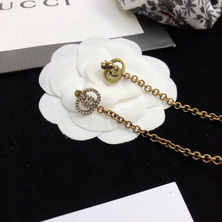 Gucci Sterling Silver Double G Earrings