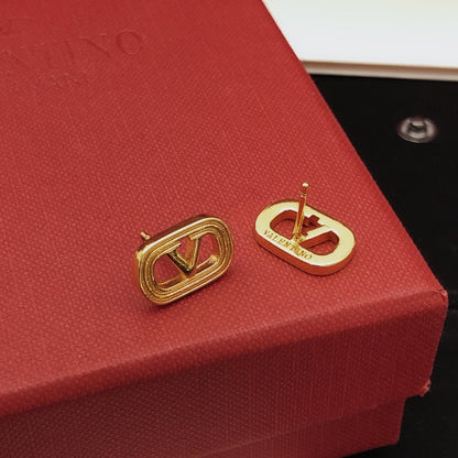 Valentino Brass Openwork Earrings