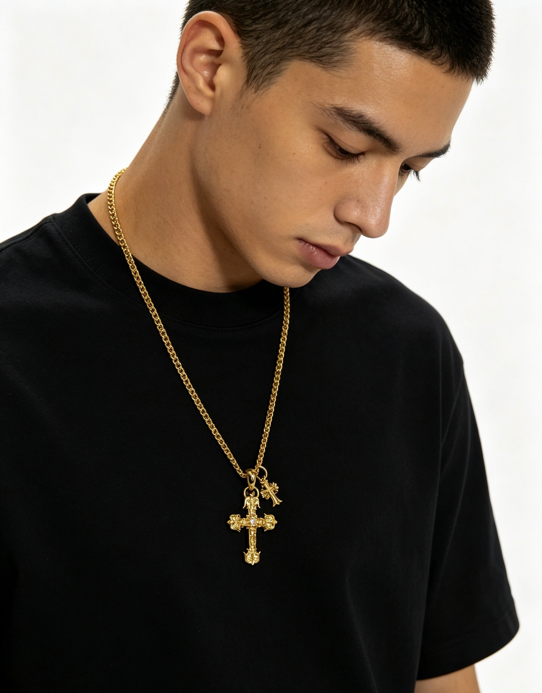 Chrome Hearts Sterling Silver Cross Necklace