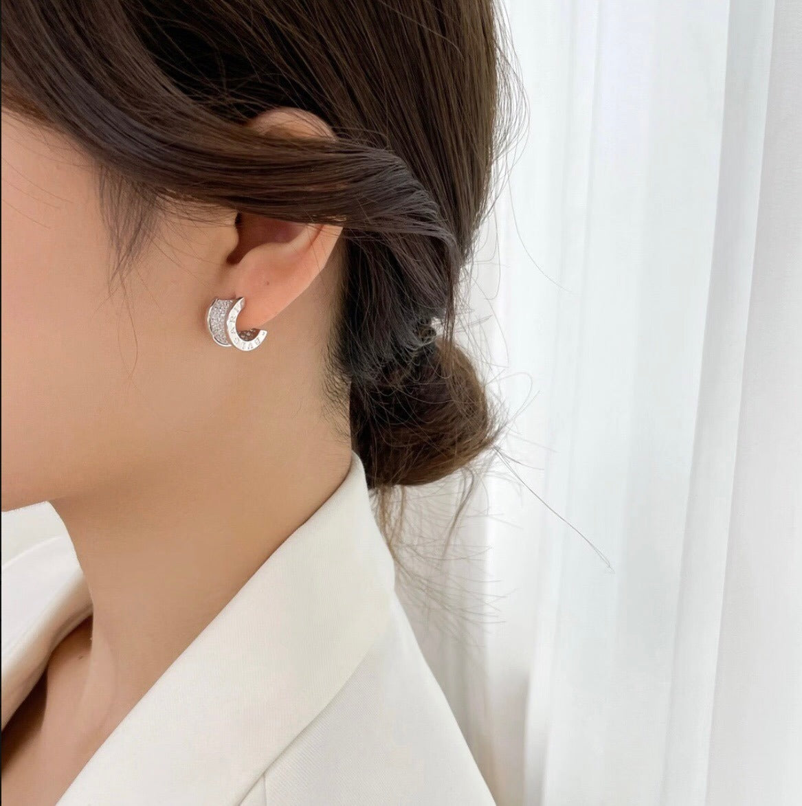 Bvlgari Silver Brass Earrings