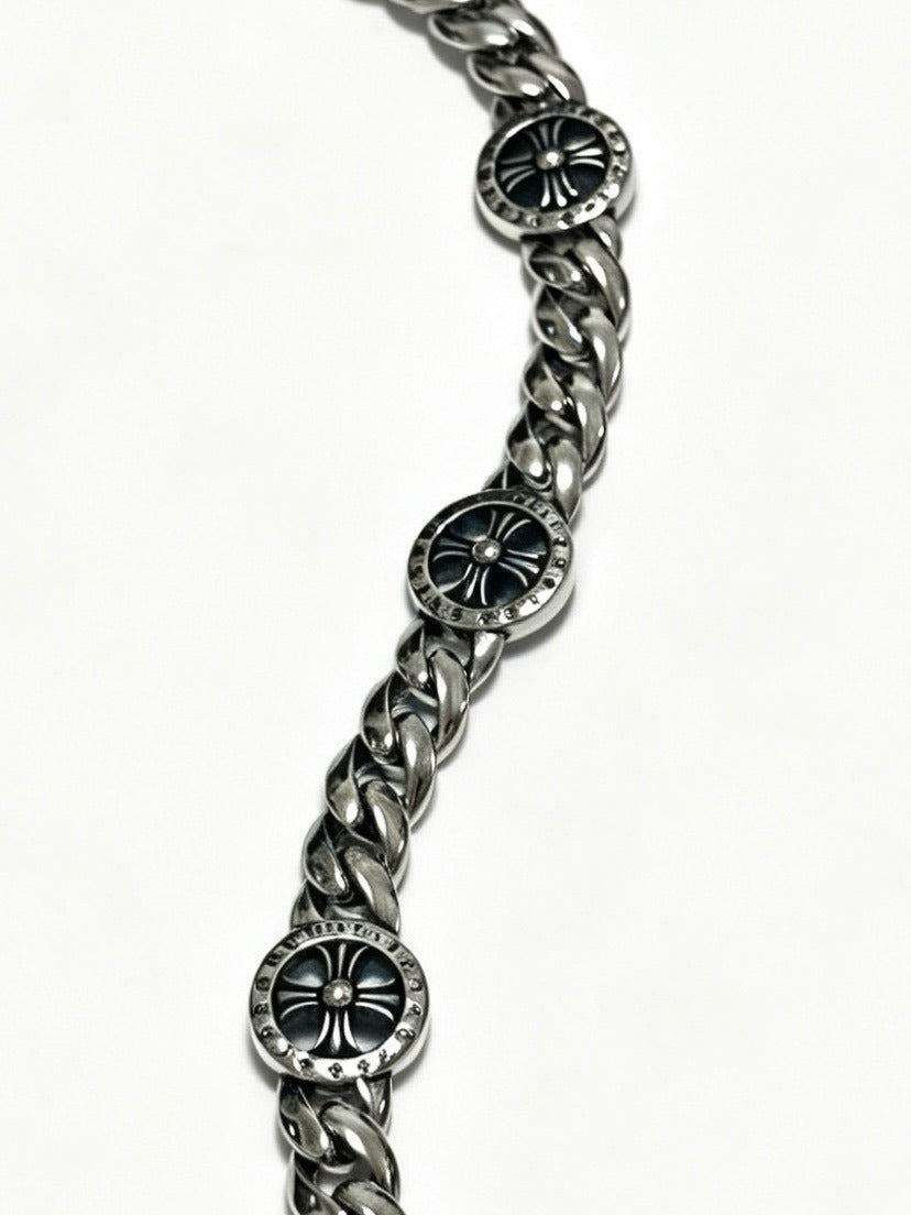 Chrome Hearts Sterling Silver Cross Bracelet