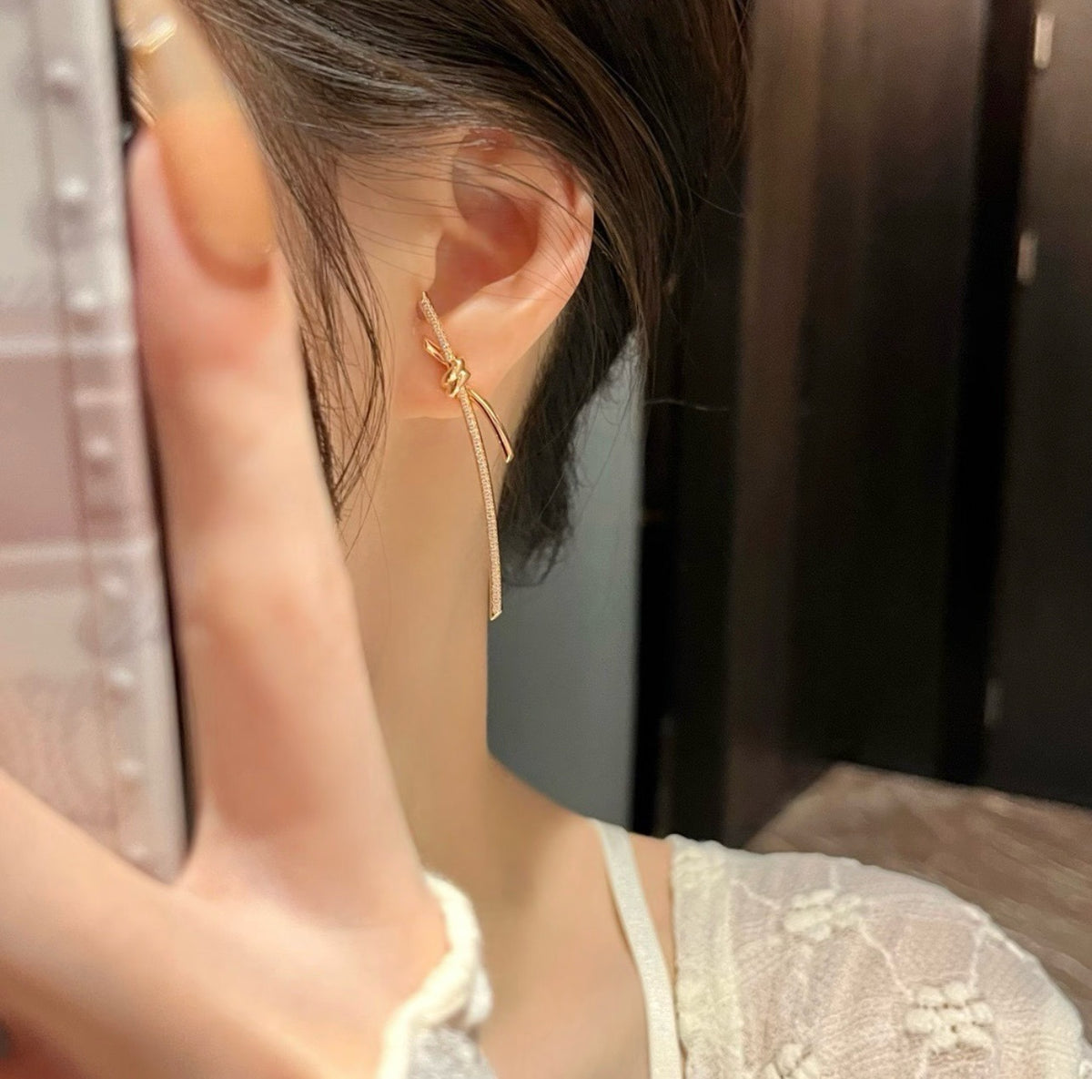 Tiffany & Co. Brass Pave Earrings