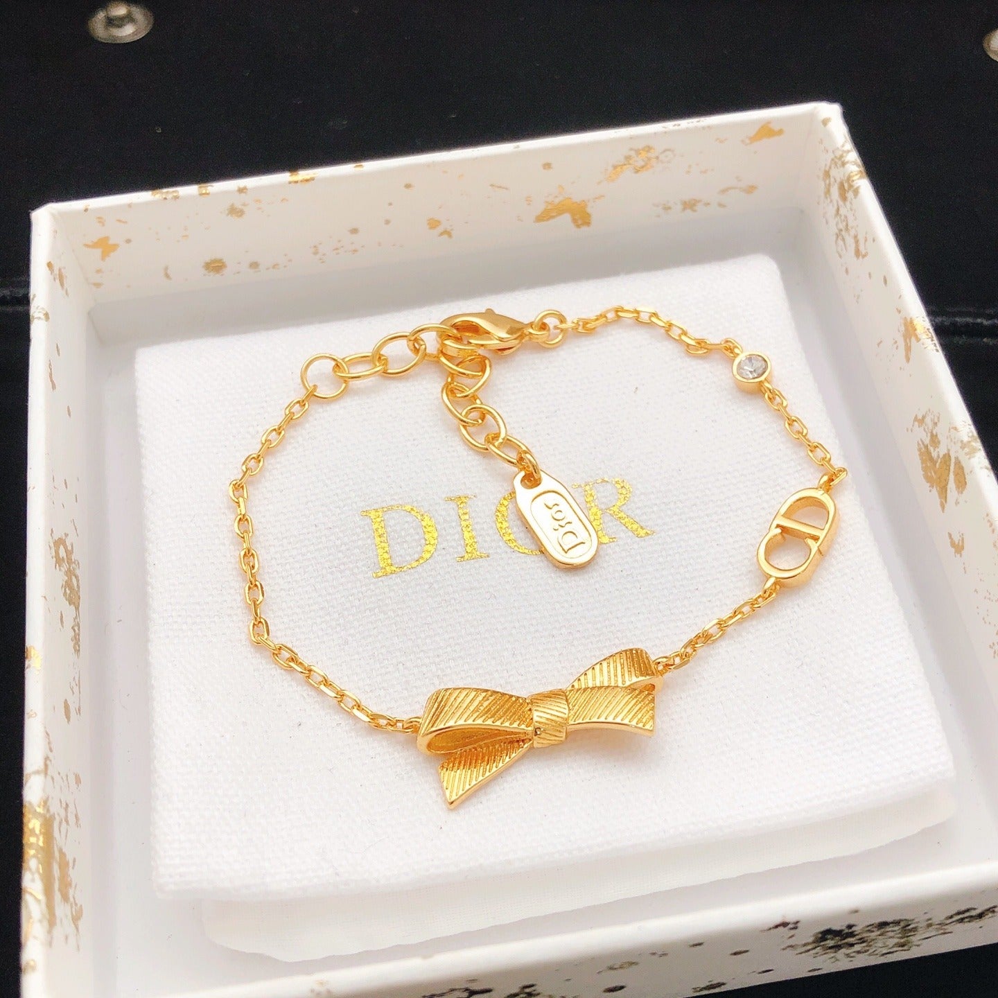 Dior Brass Bow Bracelet