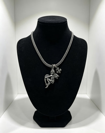 Chrome Hearts Sterling Silver Cross Necklace
