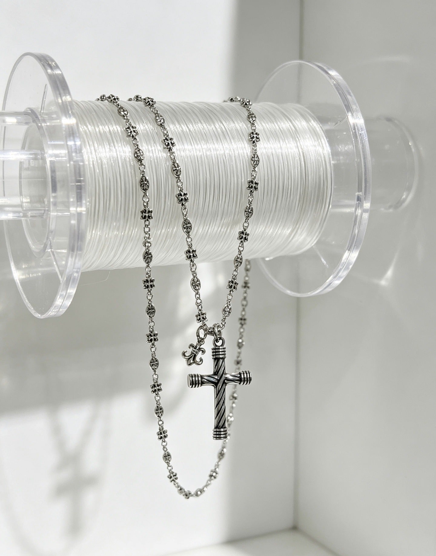 Chrome Hearts Sterling Silver Cross Necklace
