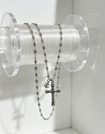 Chrome Hearts Sterling Silver Cross Necklace