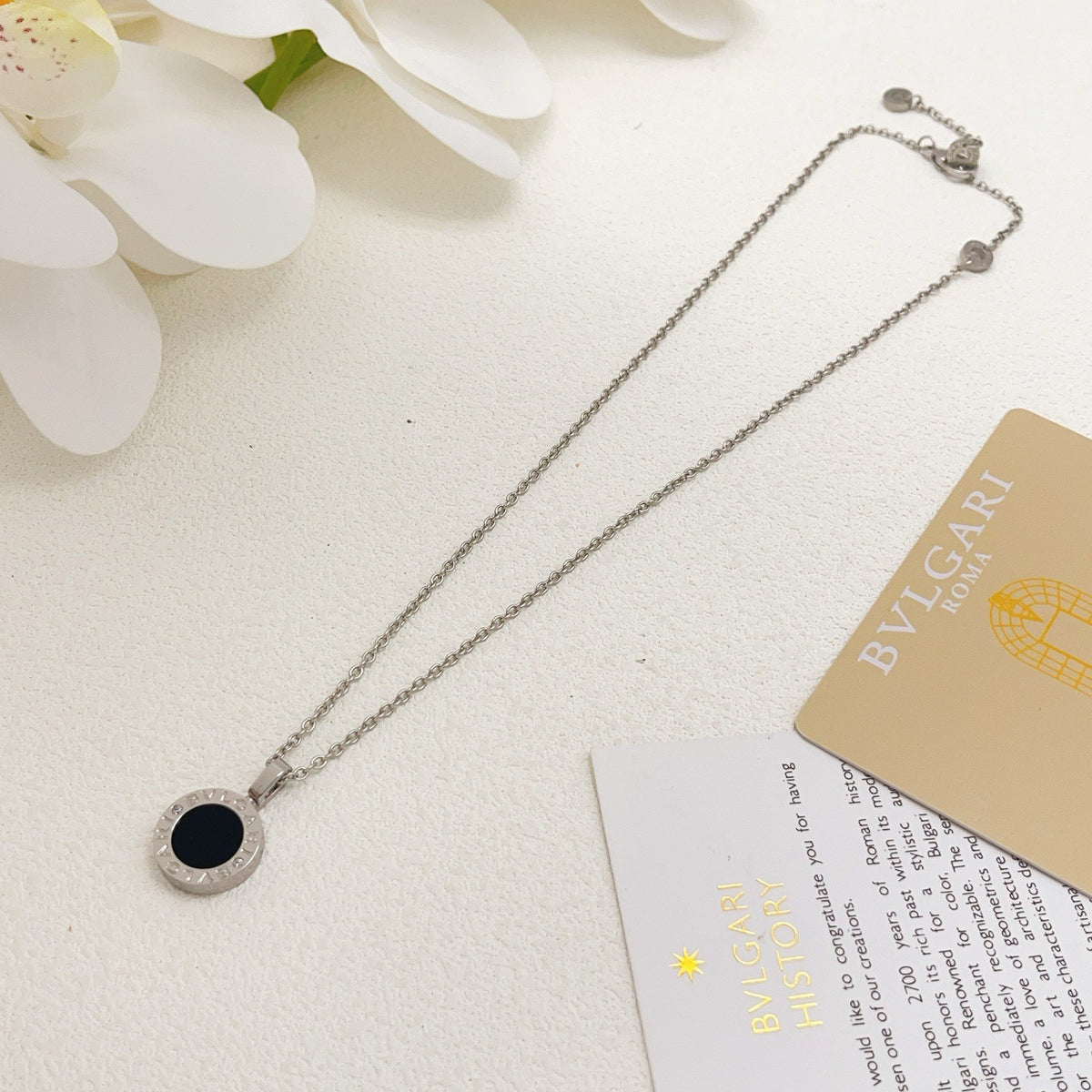 Bvlgari Silver Brass Round Necklace