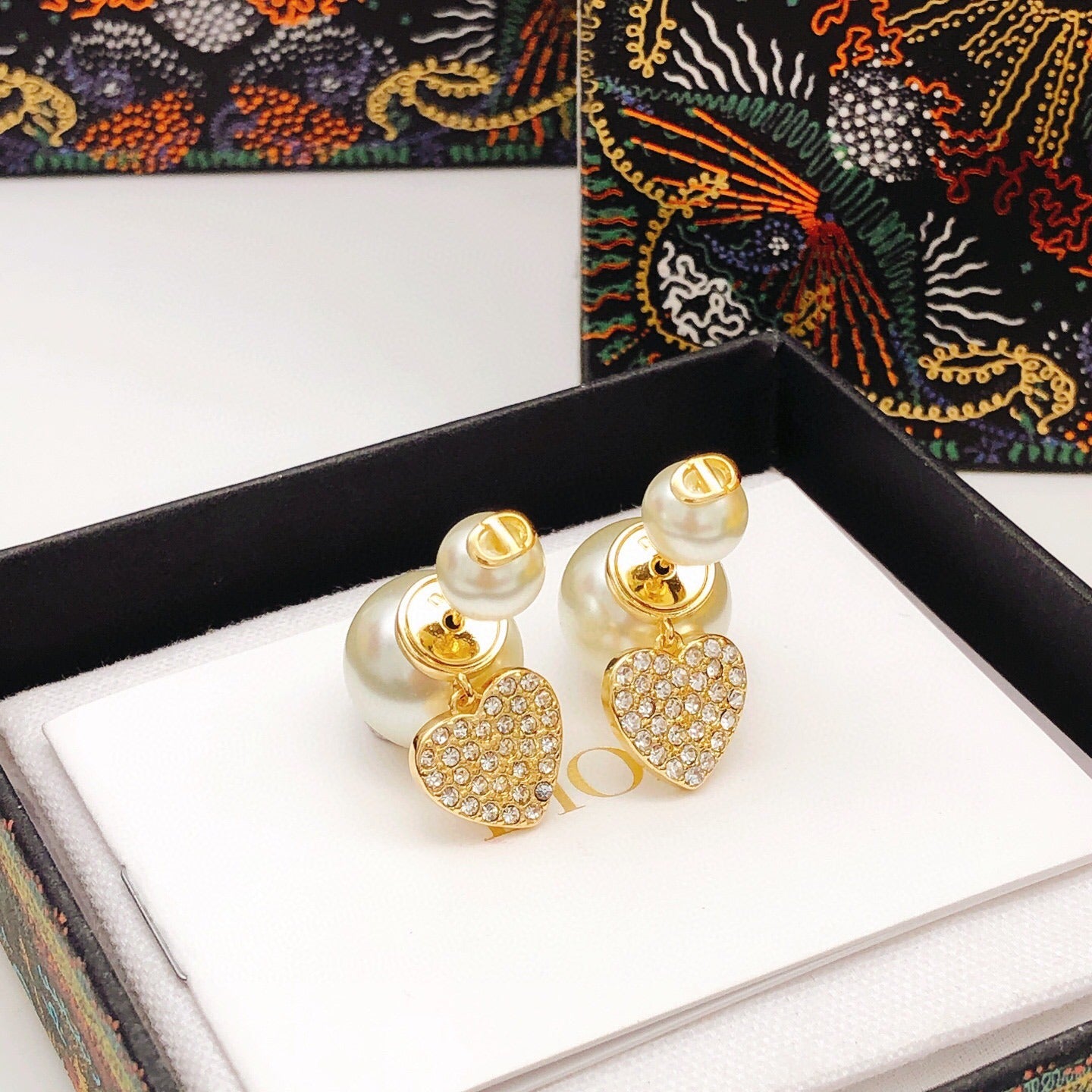 Dior Brass Heart Earrings