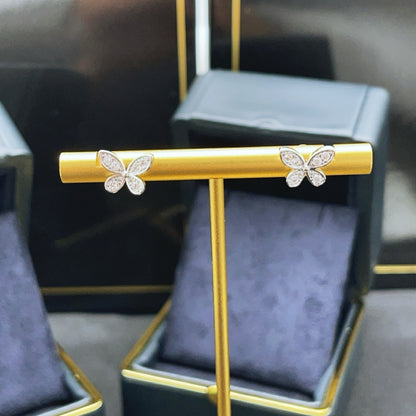 Graff Silver Brass Butterfly Earrings