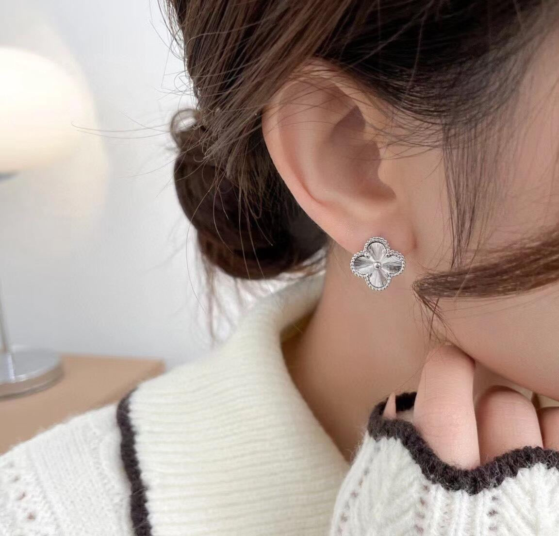 Van Cleef & Arpels Silver Brass Earrings