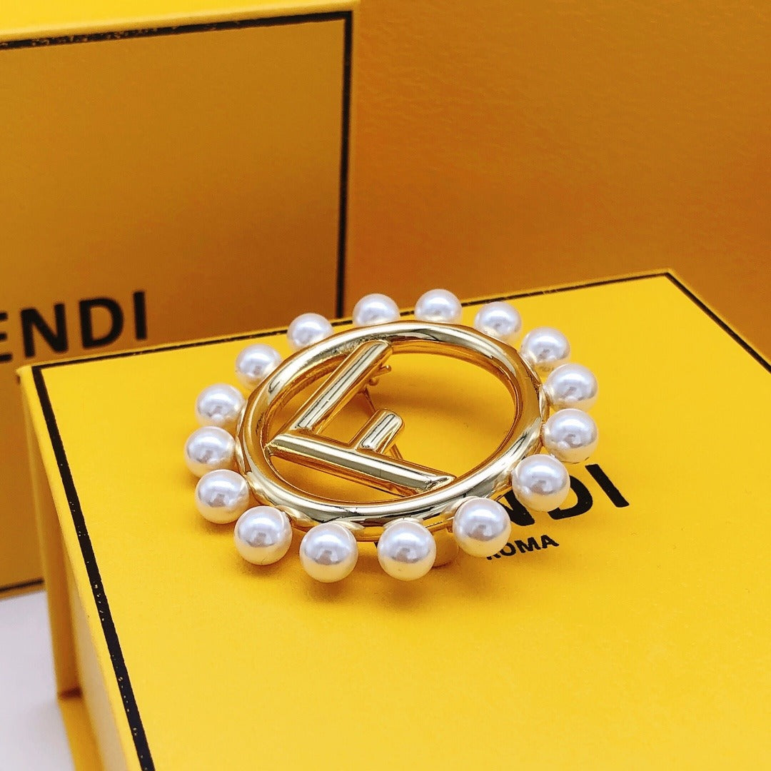Fendi Pearl Brooch