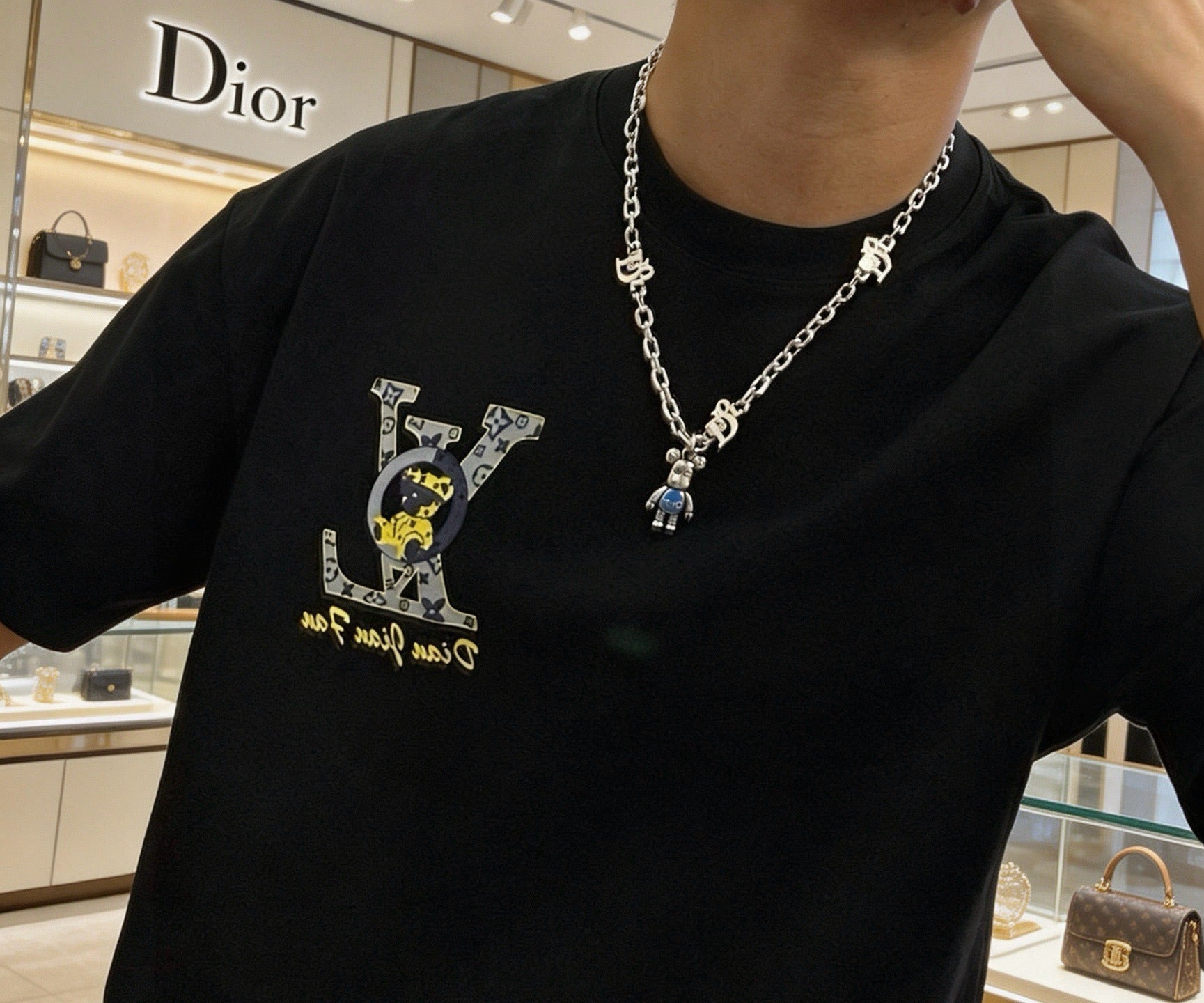 Dior Sterling Silver Chain Necklace