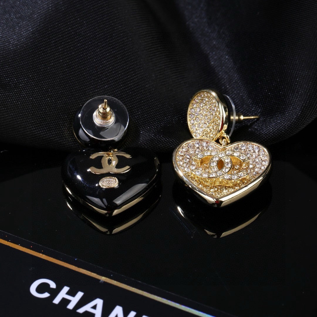 Chanel Brass Heart Earrings