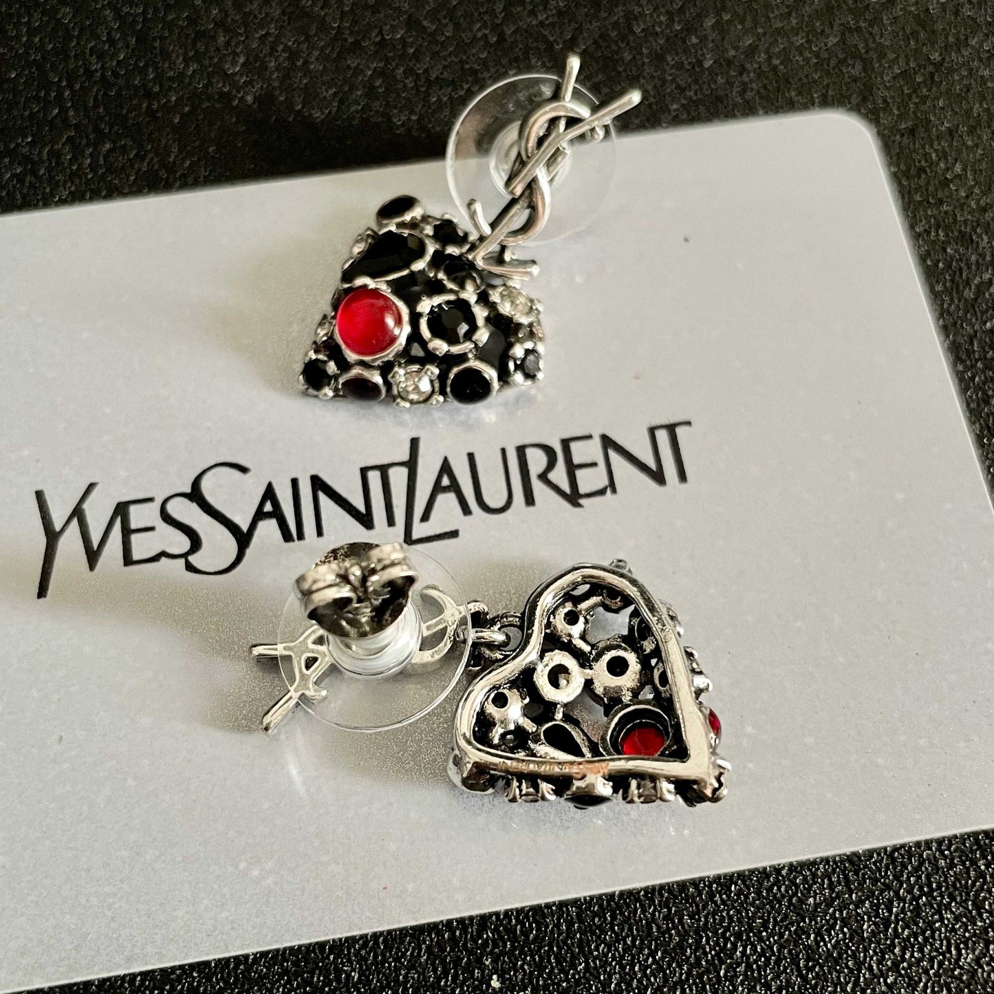 Saint Laurent Sterling Silver Vintage-Finish Earrings