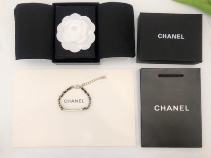 Chanel Leather Logo Bracelet