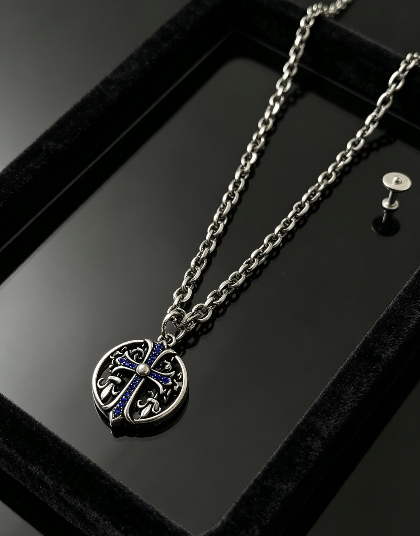 Chrome Hearts Sterling Silver Cross Necklace