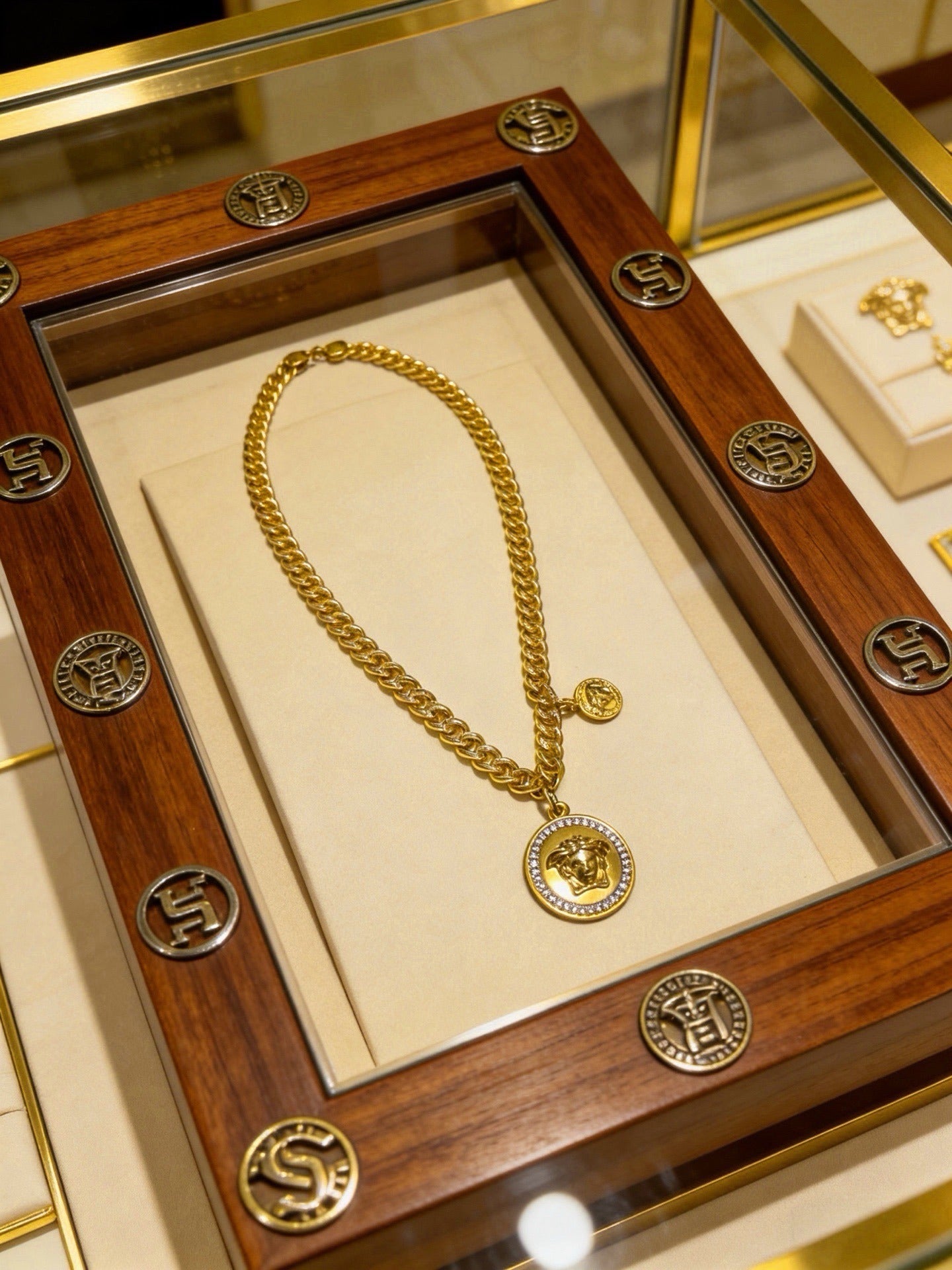 Versace Sterling Silver Chain Necklace