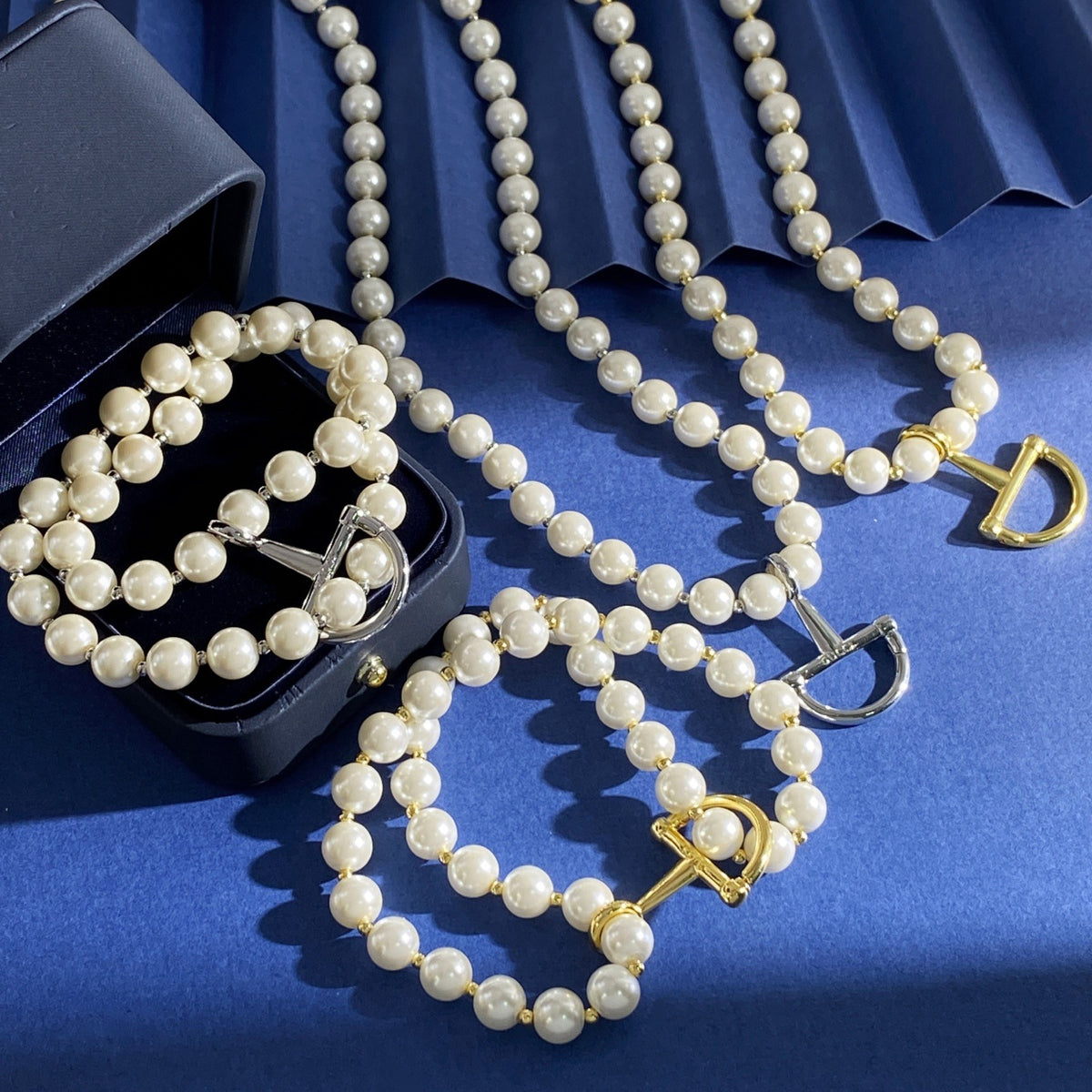 Gucci Silver Brass Pearl Necklace