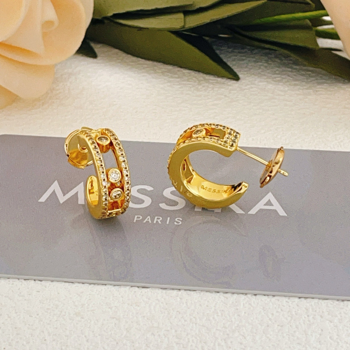 Messika Gold Brass Round Earrings