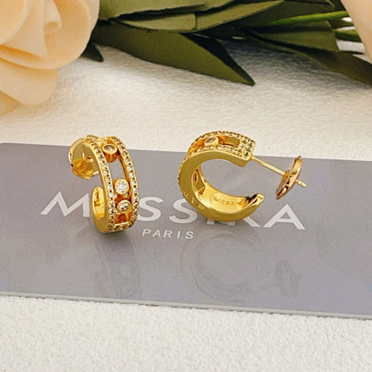 Messika Gold Brass Round Earrings