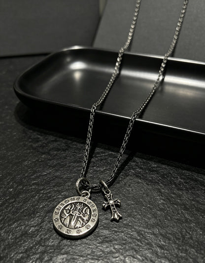 Chrome Hearts Sterling Silver Cross Necklace