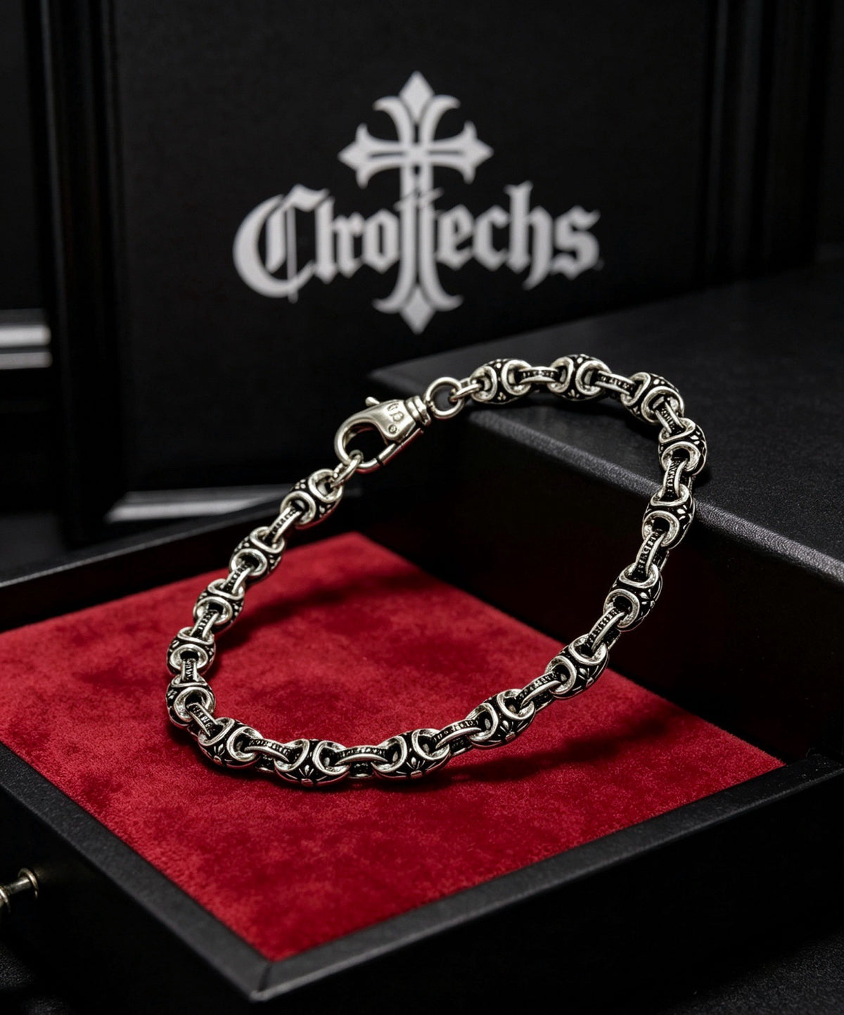 Chrome Hearts Sterling Silver Cross Bracelet