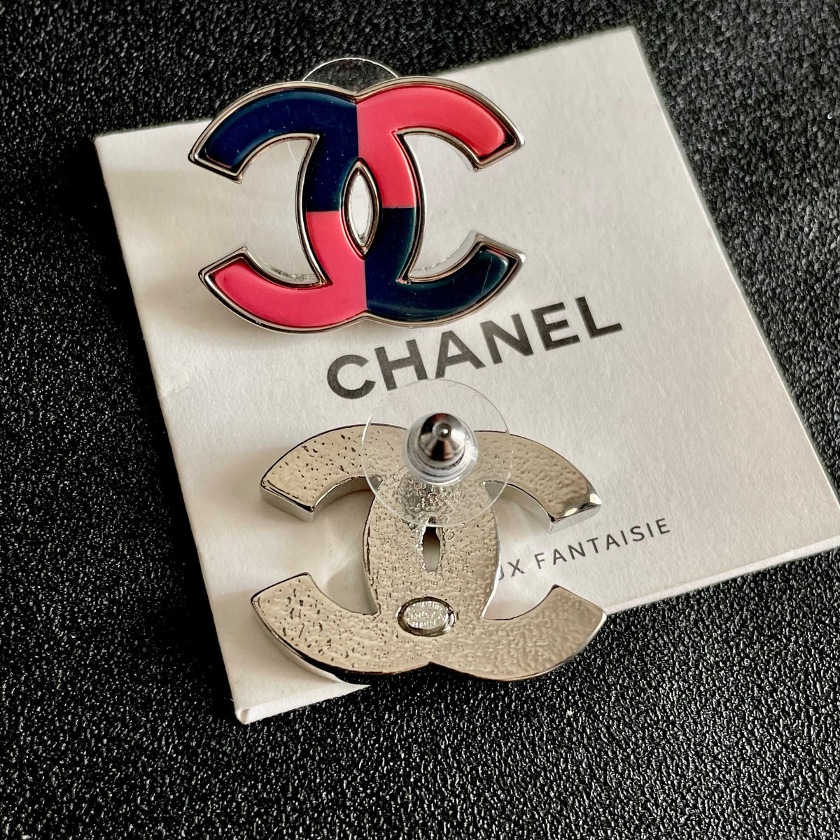 Chanel Colorblock Earrings