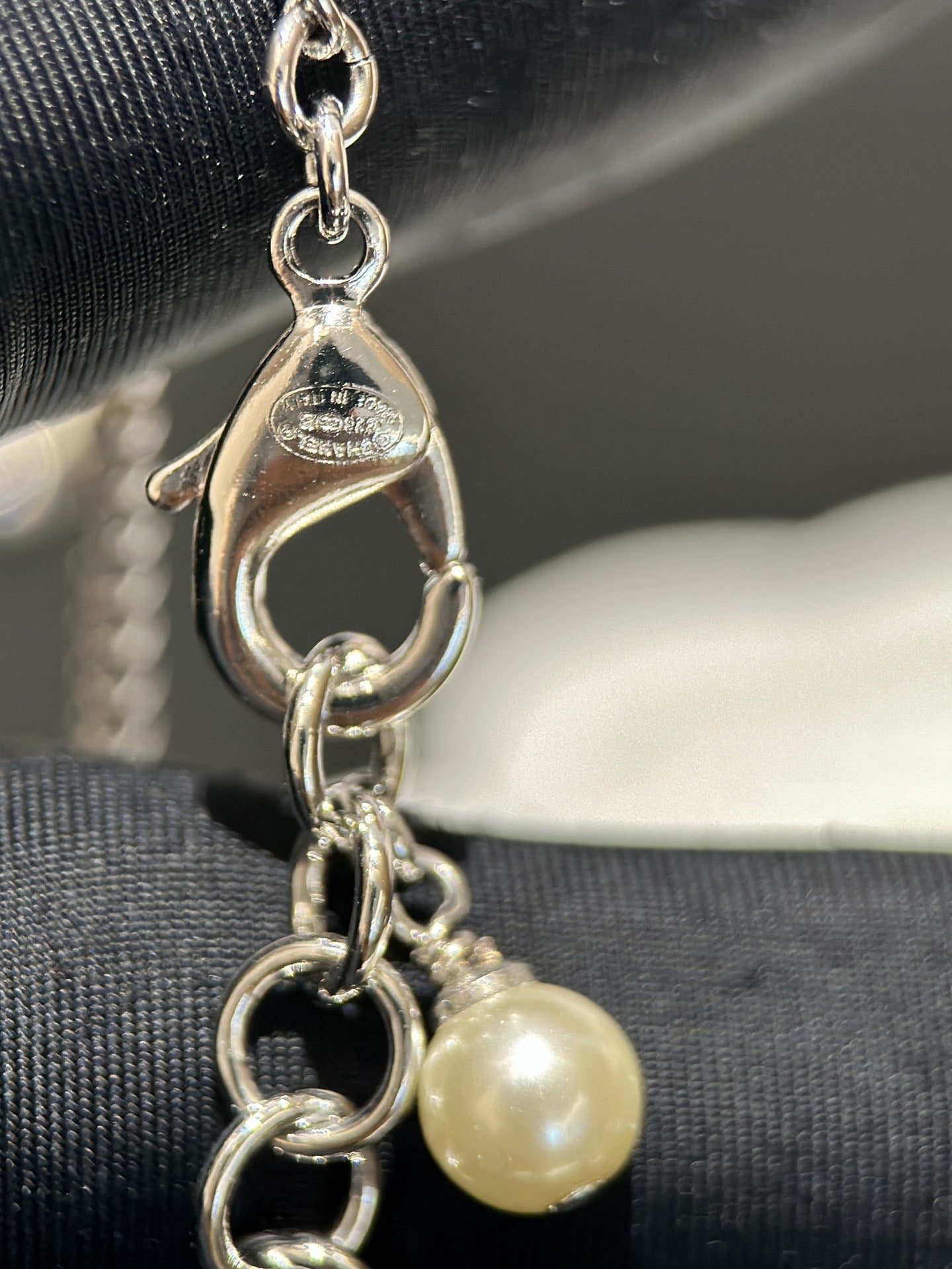 Chanel White Heart Necklace