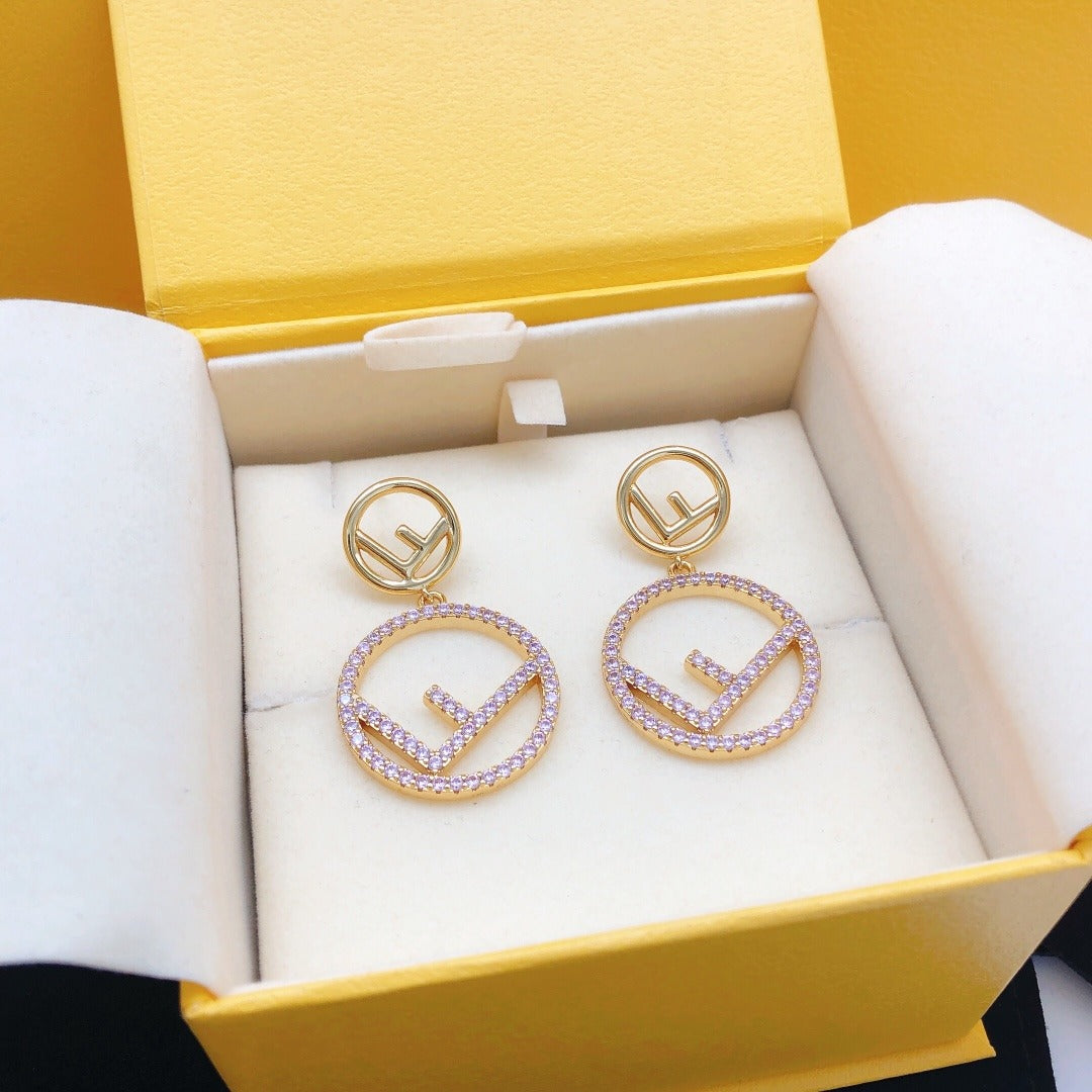 Fendi Red Round Earrings