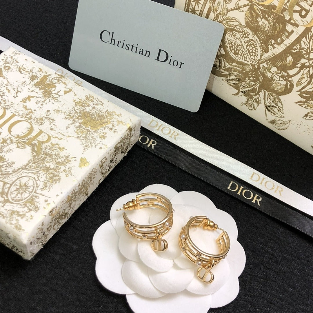 Dior Brass Vintage-Finish Earrings