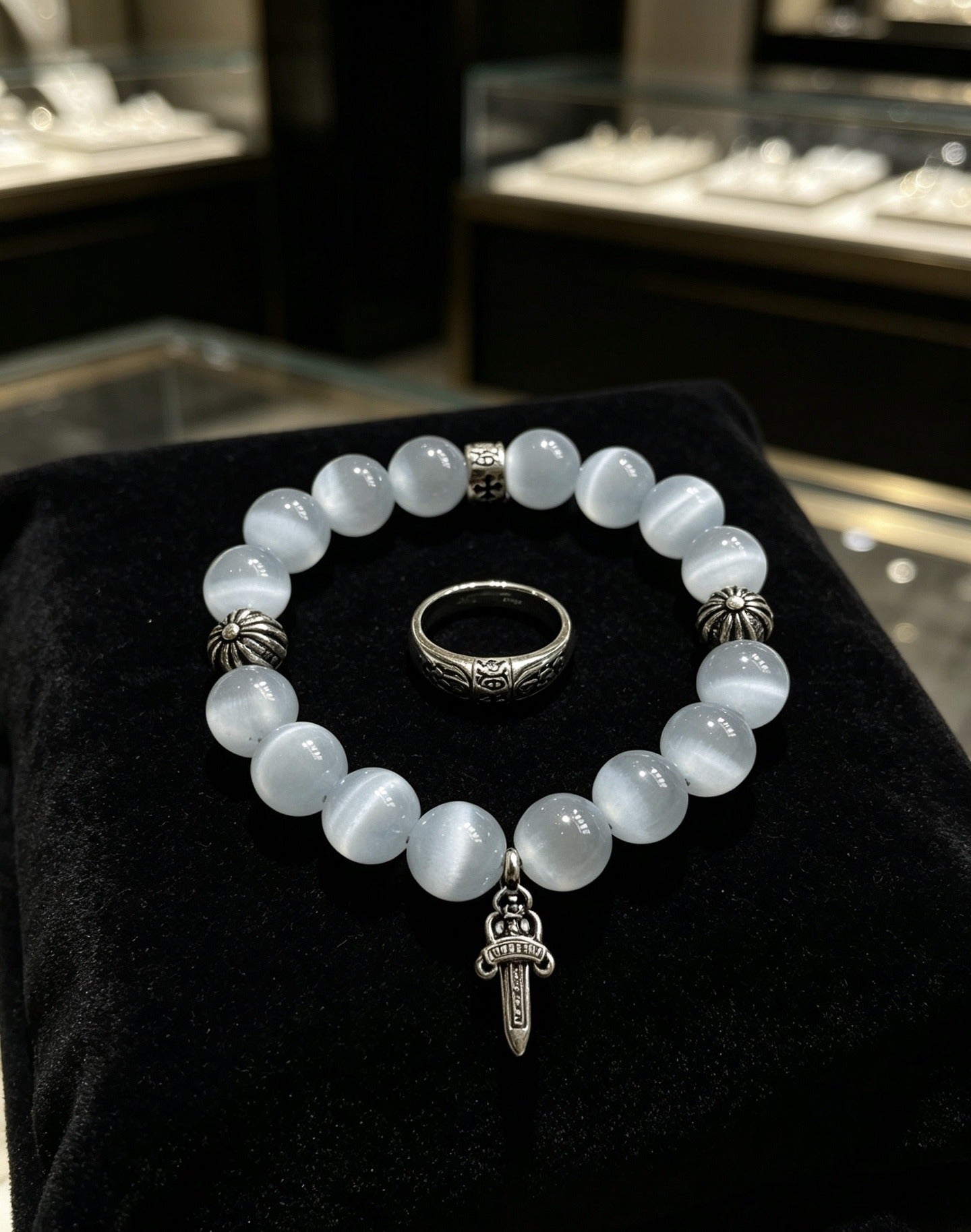 Chrome Hearts Sterling Silver Cross Bracelet