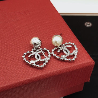Chanel Brass Heart Earrings