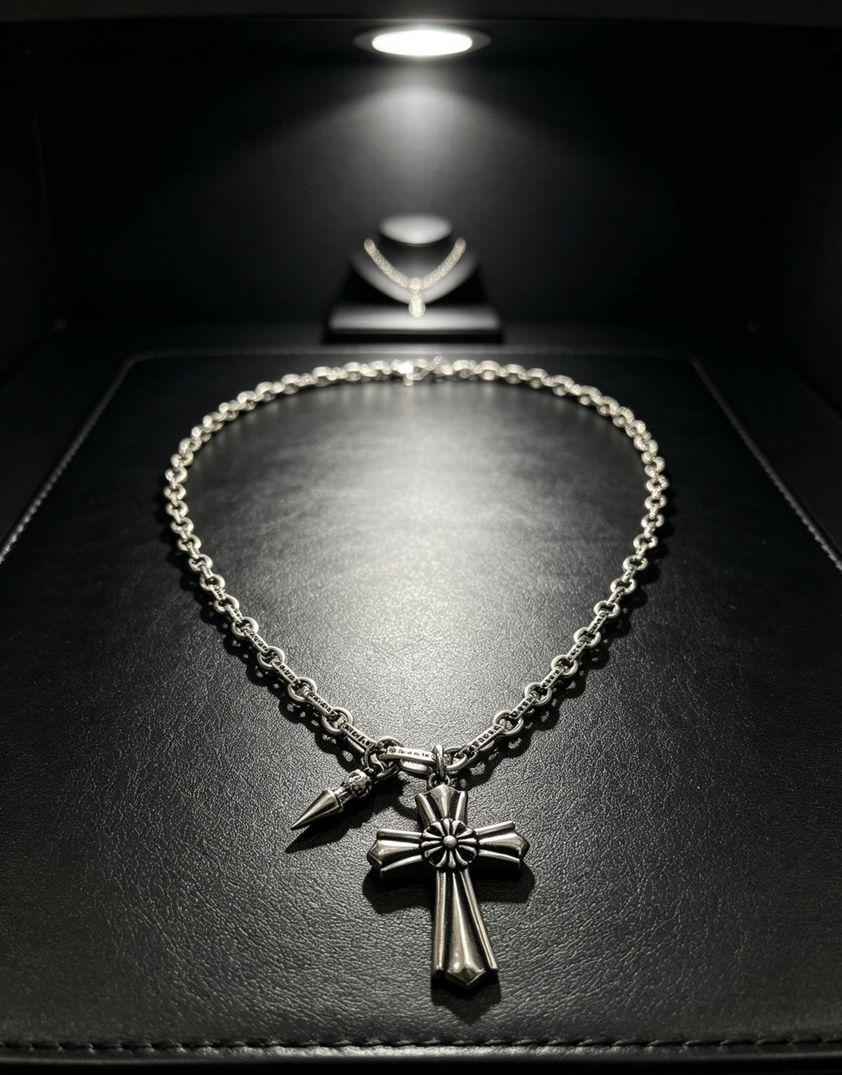 Chrome Hearts Sterling Silver Cross Necklace